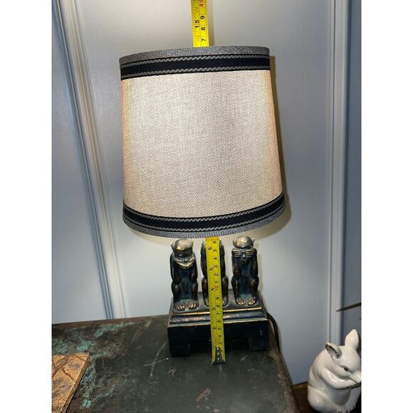 Vintage 3 Wise Monkeys, See No Evil, Hear No Evil, Speak No Evil, Lamp 14” Tall - Picture 9 of 11